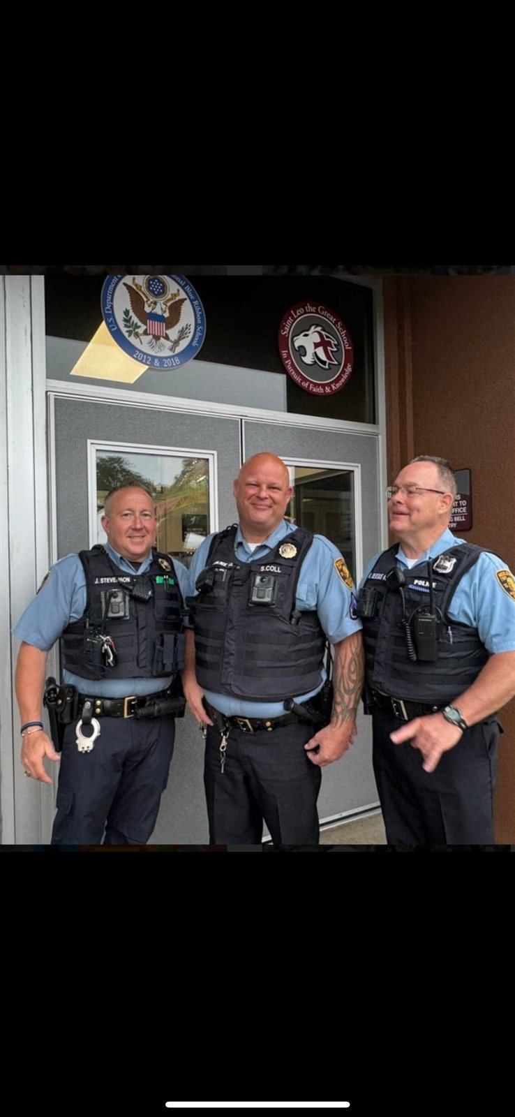 Middletown Township Police officers at a community school event